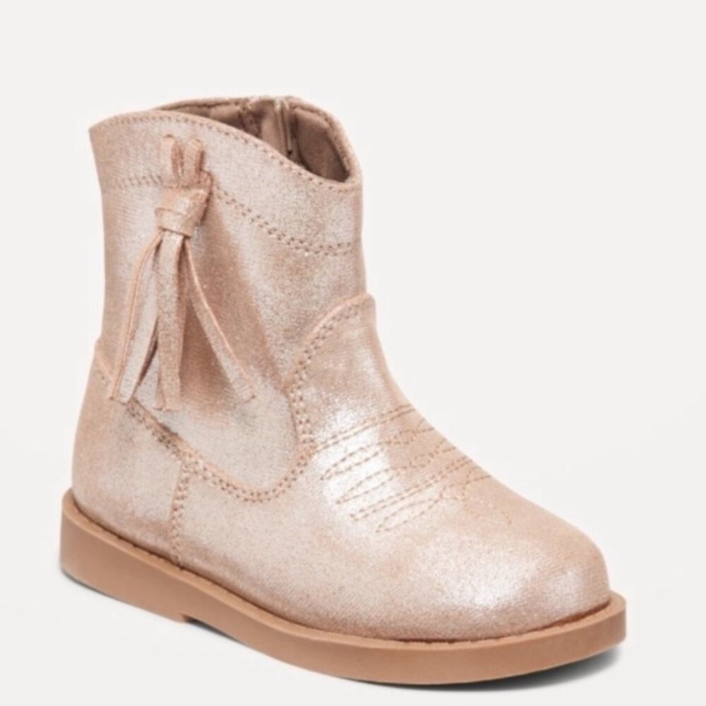 Old Navy Shiny Side-Zip Western Boots